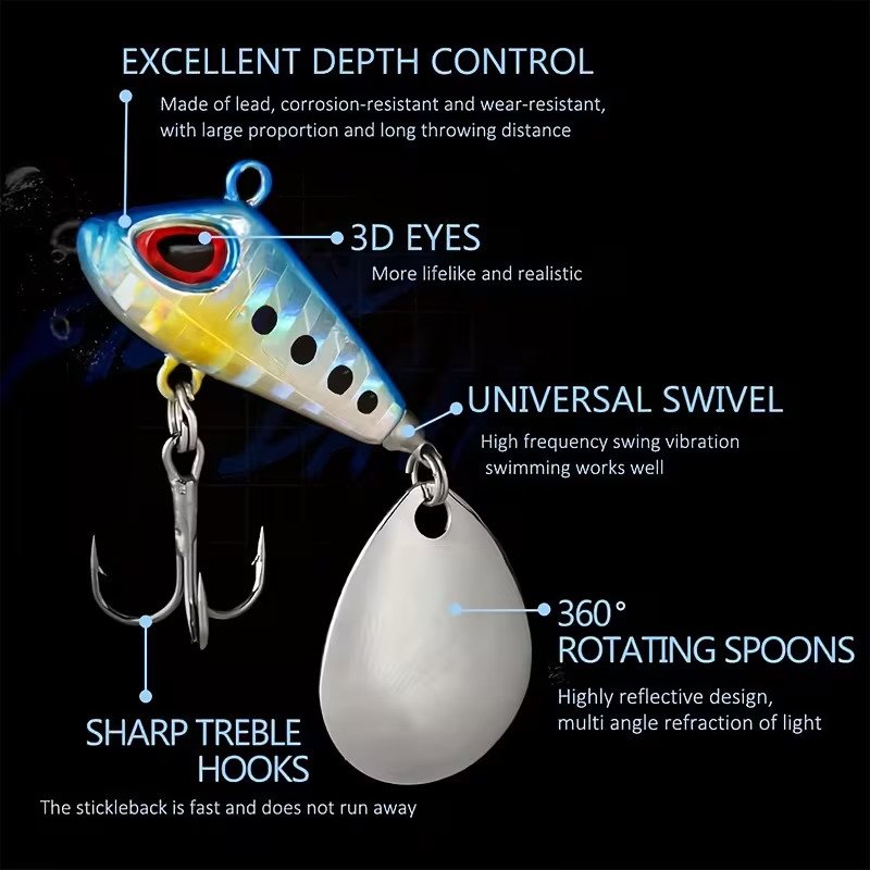 5/6pcs Mini VIB With Spoon Fis - Fishing Lure Spoon recension och pris