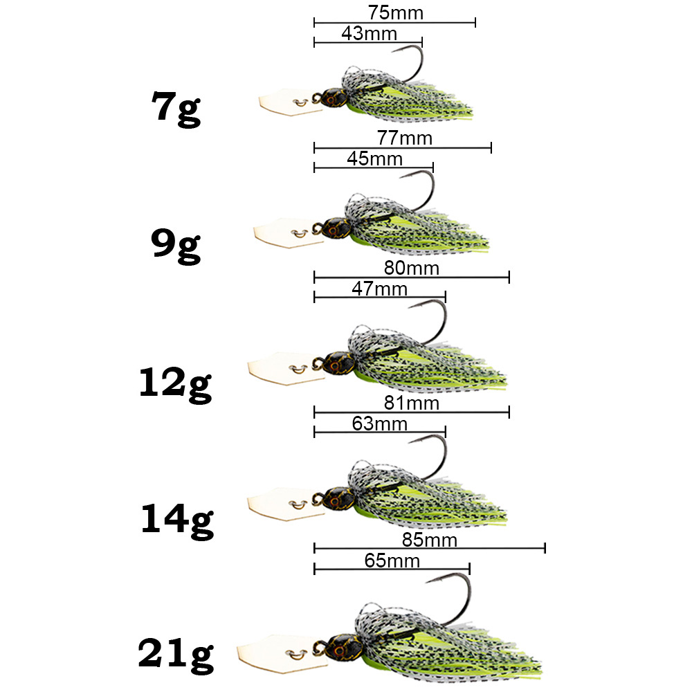 2Pcs Spinner Bait 7g/9g/12g/14 - Fishing Lure Blade Bait recension och pris