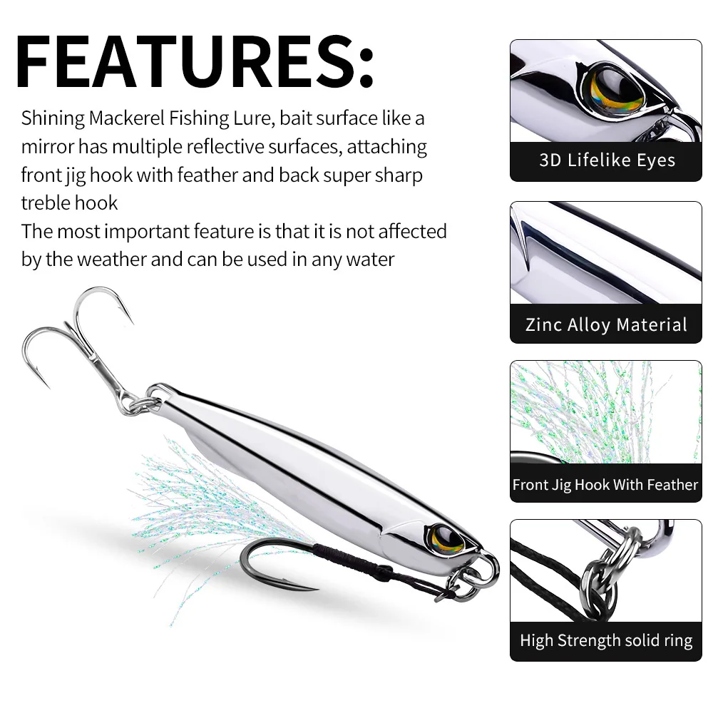 Metal Jig Bait 15g 20g 30g 40g - Fishing Lure Spoon recension och pris